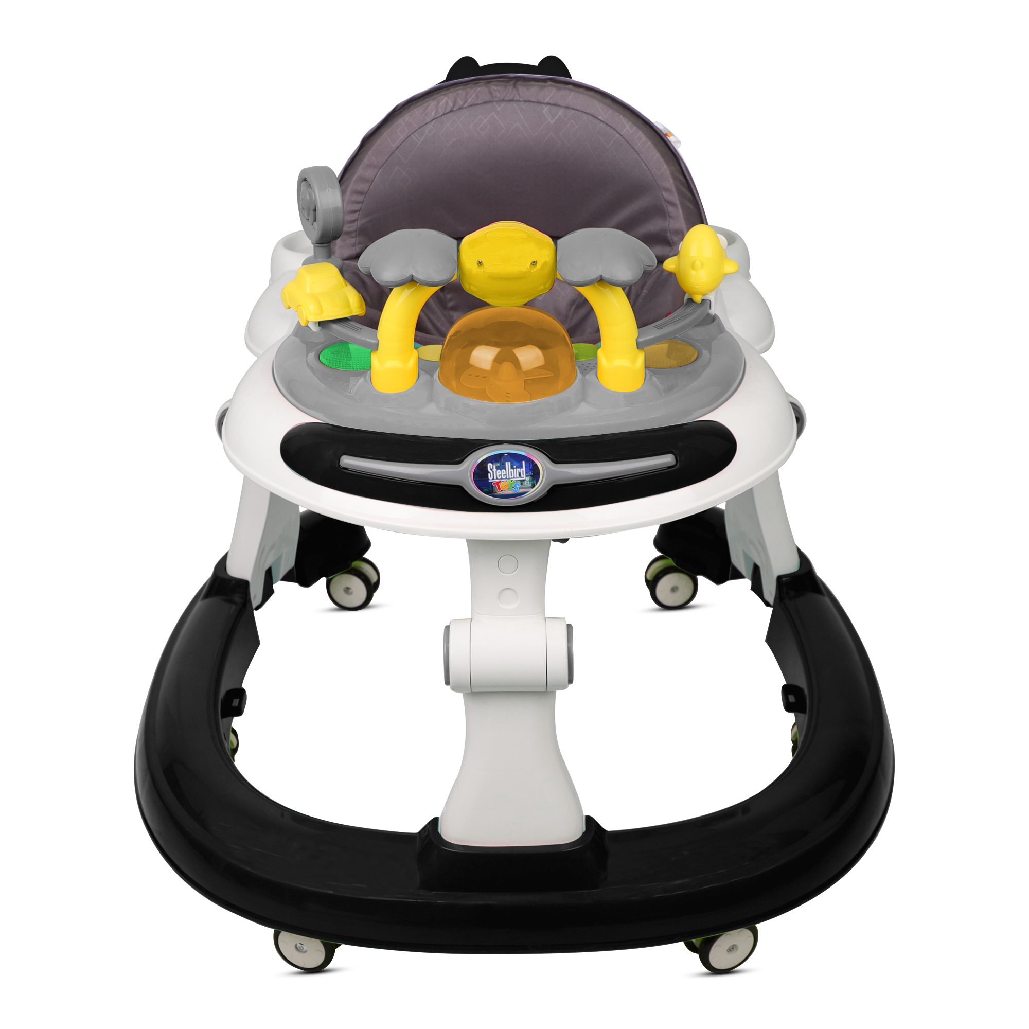 BLACK BABY WALKER WITH PUSH HANDLE